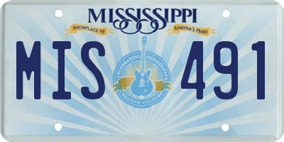 MS license plate MIS491