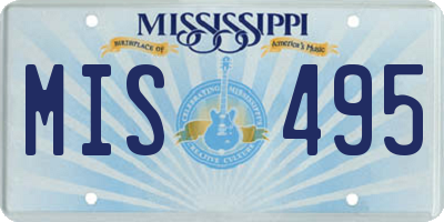 MS license plate MIS495
