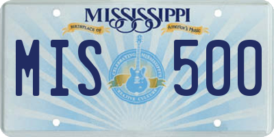 MS license plate MIS500