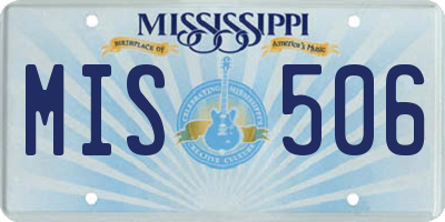 MS license plate MIS506