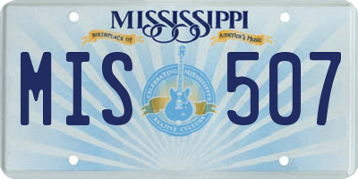 MS license plate MIS507