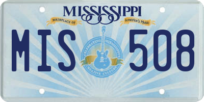 MS license plate MIS508