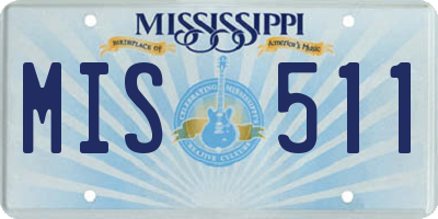 MS license plate MIS511