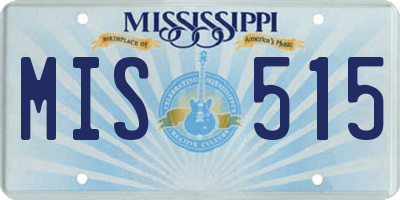 MS license plate MIS515