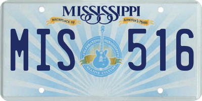 MS license plate MIS516