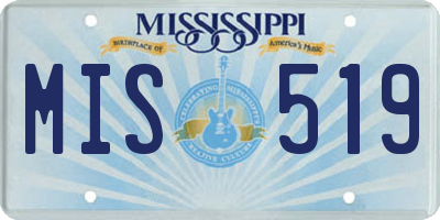 MS license plate MIS519