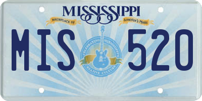 MS license plate MIS520