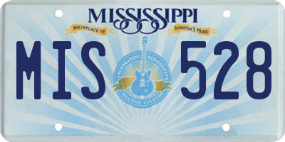 MS license plate MIS528