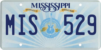 MS license plate MIS529