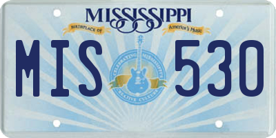 MS license plate MIS530