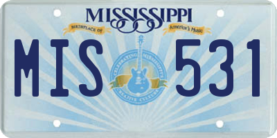 MS license plate MIS531