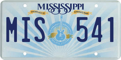 MS license plate MIS541