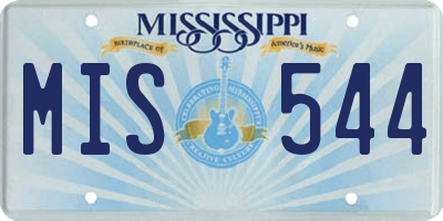 MS license plate MIS544