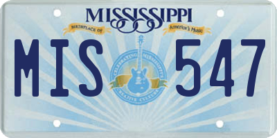 MS license plate MIS547