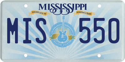 MS license plate MIS550