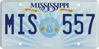 MS license plate MIS557