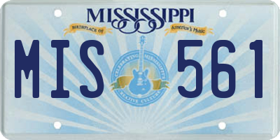 MS license plate MIS561