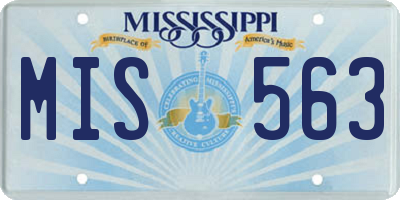 MS license plate MIS563
