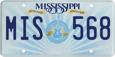 MS license plate MIS568