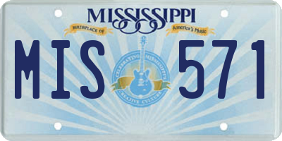 MS license plate MIS571
