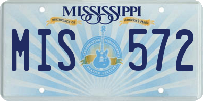MS license plate MIS572