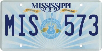 MS license plate MIS573