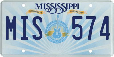 MS license plate MIS574