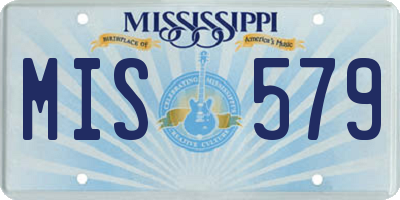 MS license plate MIS579