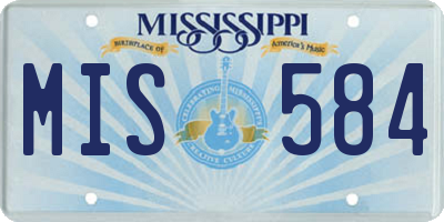 MS license plate MIS584