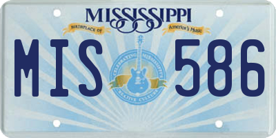 MS license plate MIS586