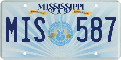 MS license plate MIS587