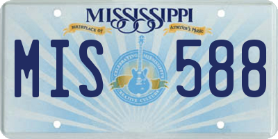 MS license plate MIS588
