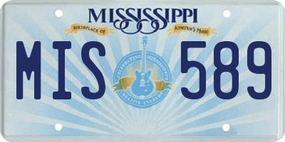 MS license plate MIS589
