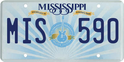 MS license plate MIS590