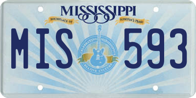MS license plate MIS593
