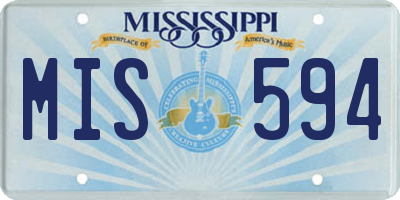 MS license plate MIS594