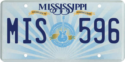 MS license plate MIS596