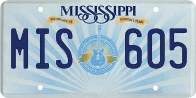 MS license plate MIS605