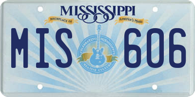 MS license plate MIS606