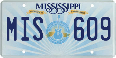 MS license plate MIS609