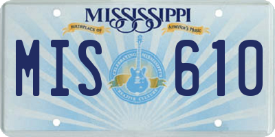 MS license plate MIS610