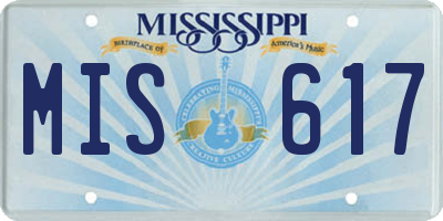 MS license plate MIS617