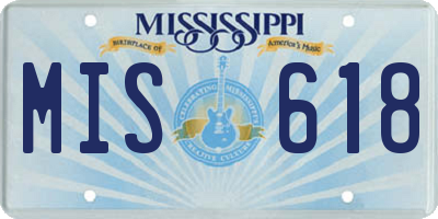 MS license plate MIS618