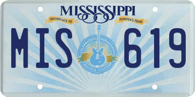 MS license plate MIS619