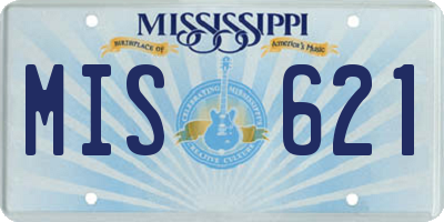 MS license plate MIS621