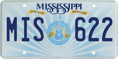 MS license plate MIS622
