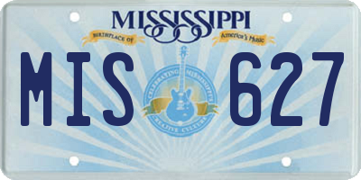 MS license plate MIS627