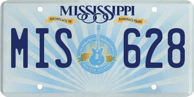 MS license plate MIS628