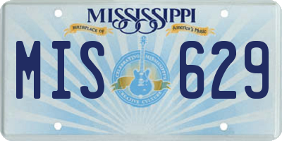 MS license plate MIS629