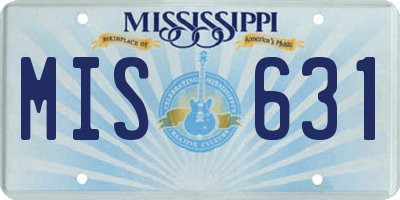 MS license plate MIS631